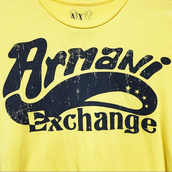 🔴SOLD ARMANI EXCHANGE A|X Men’s T-Shirt Yellow XS - Picture 2 of 7